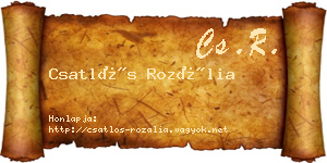 Csatlós Rozália névjegykártya